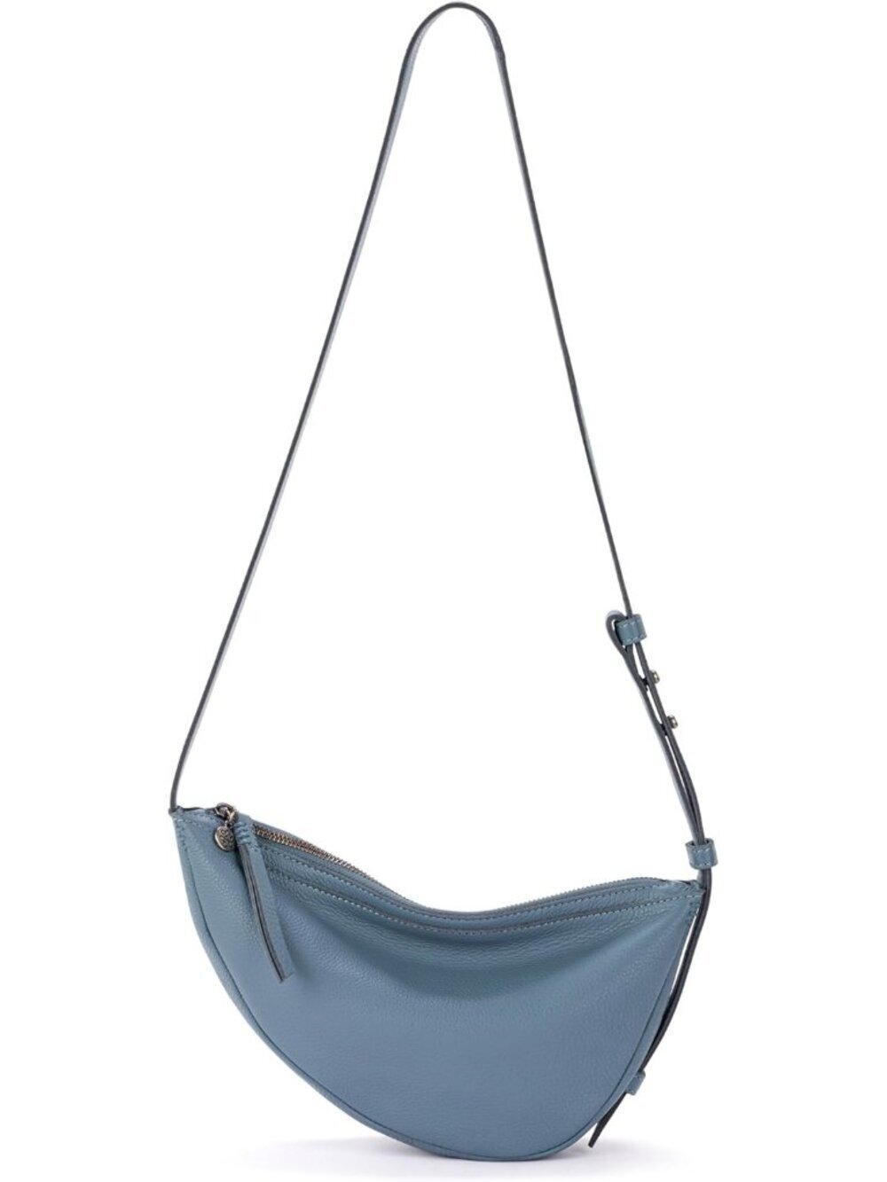 Women Blue Zipper Closure & Adjustable Strap Travel Crossbody Handbag
